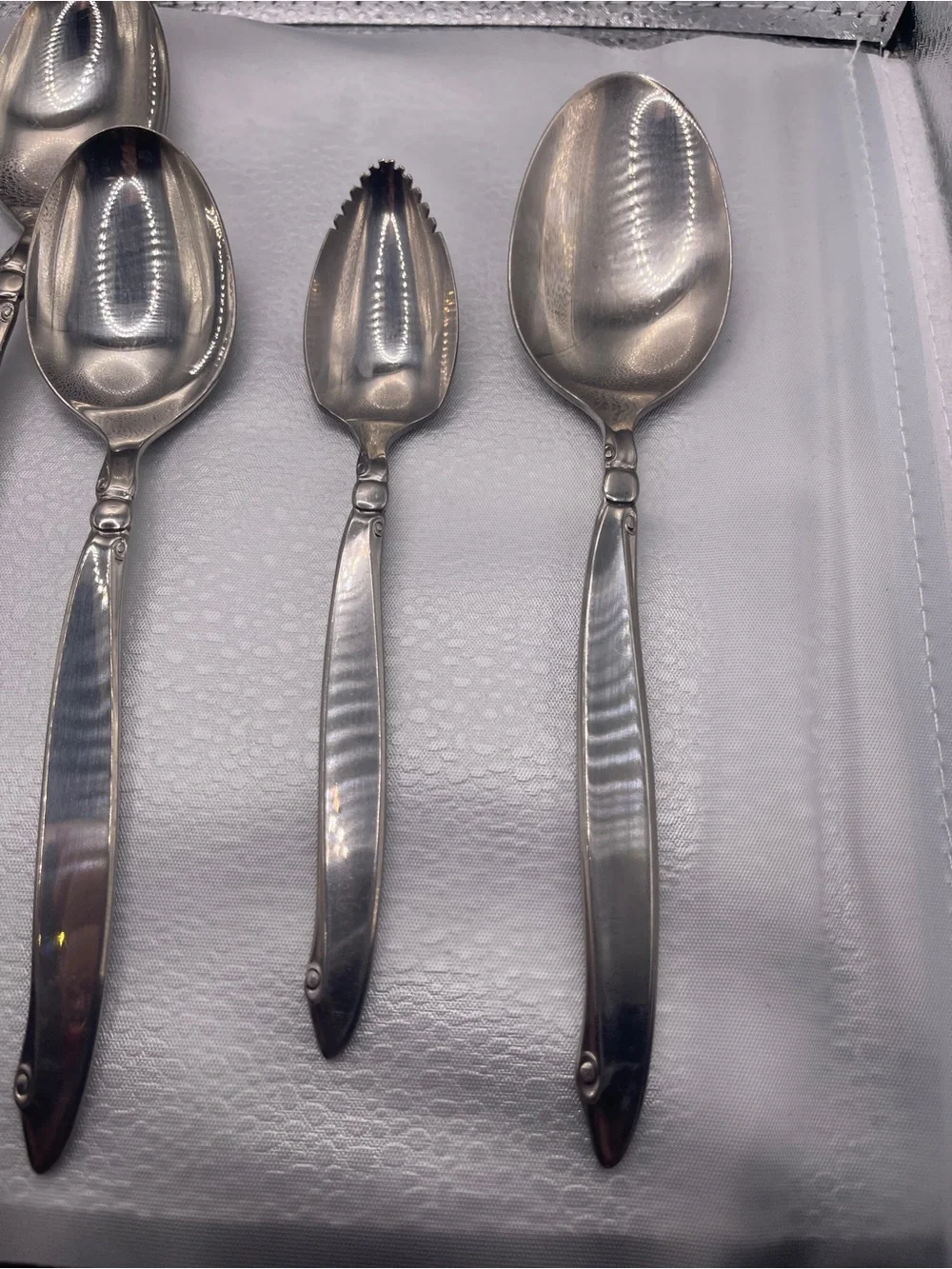 Vintage OneidaCraft Premier MCM Shoreline Stainless Steel Spoons Set of 8 (SSS)